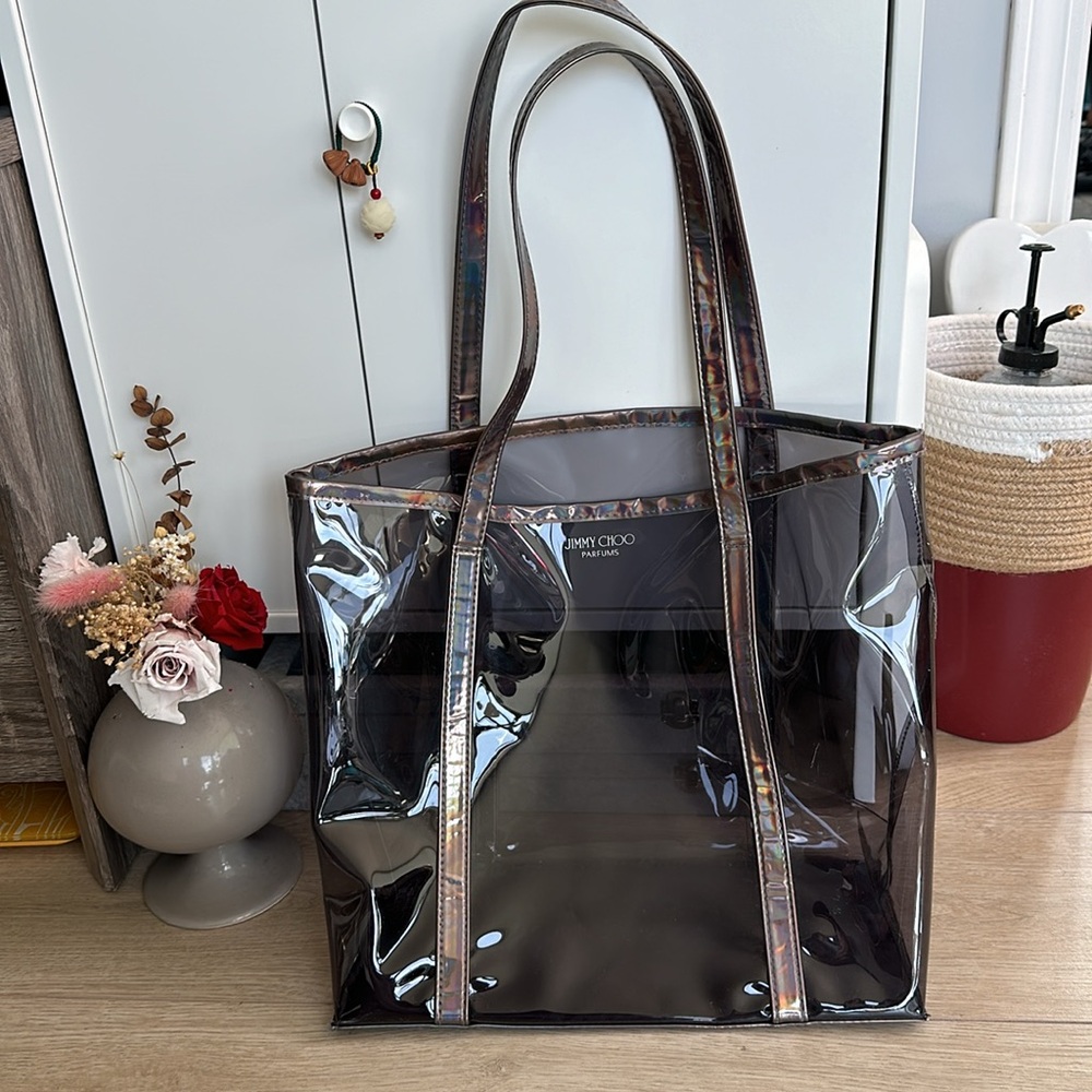 Jimmy choo clear, grey tote